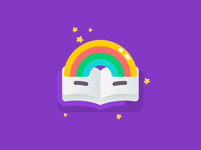 Loading icon for Playstories book store bookicon icon illustration kids app rainbow webdesign