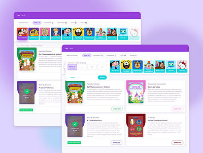 Change Books - Playstories child design filter kids kids app kids screen kidsbook purple ui ux ui uxui web web responsive webdesign webpage website