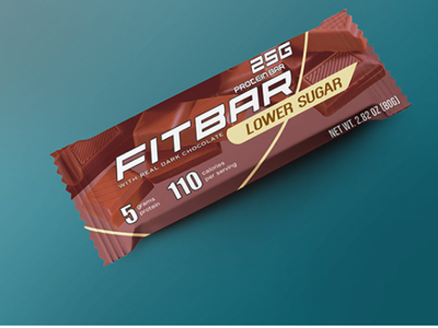 Fitbar chocolate bar graphic design