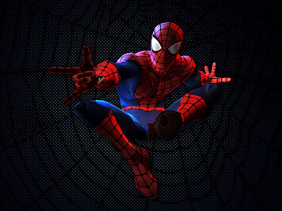 Strike a pose ! 3d animation blue classic costume pose red spider spider man spiderman th3twisted web