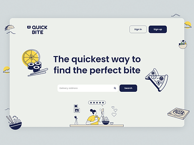 QuickBite / Online Food Delivery Web App app branding design food illustration ui ux web