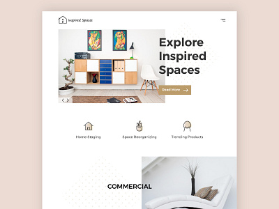 Inspired Spaces Website branding clean creative decor design home landing page ui ux web website whitespace