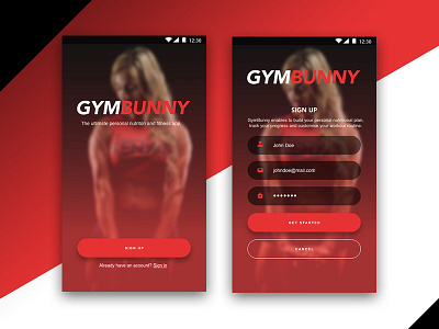 Daily UI Challenge #001 app design gym mobile prospects ui
