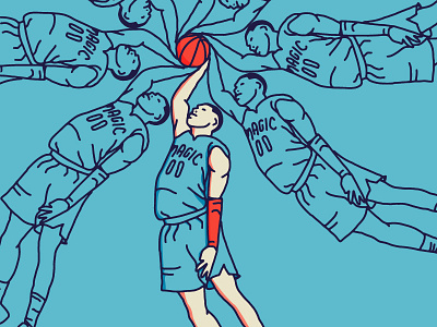 Gordon Dunk basketball color colors design flat illustration line art sports vector