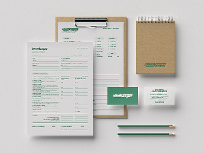Lawn Keeper Branding apparel branding business color identity logo stationery typography