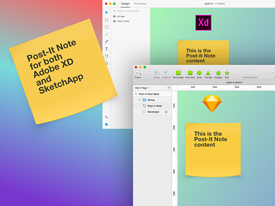 Post-It Note - Free assets for SketchApp / Adobe XD