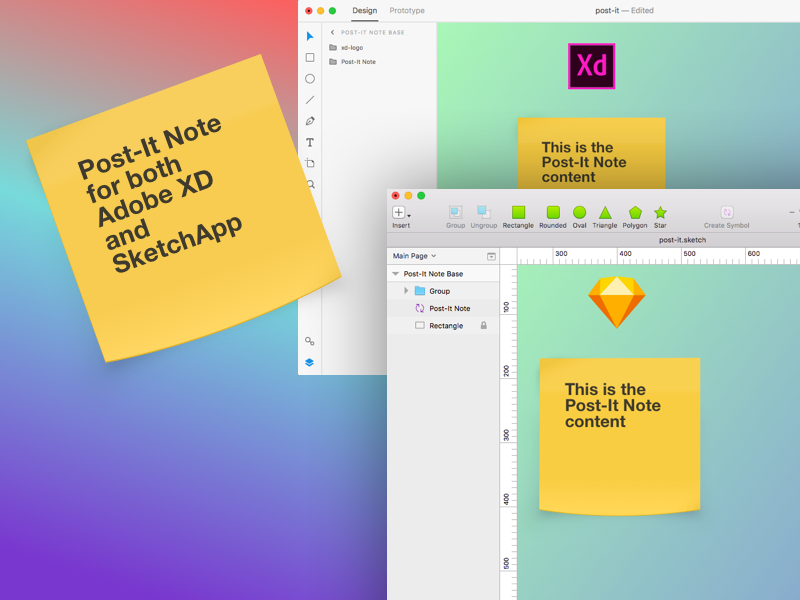 Post It Note Free Assets For Sketchapp Adobe Xd By