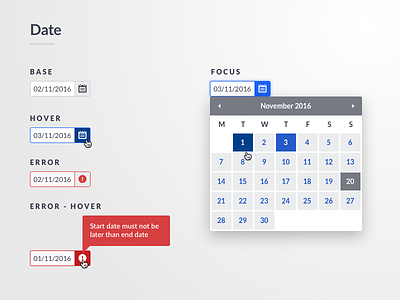 Date Picker / Calendar Component calendar date datepicker input interface ui