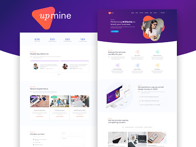 Upmine — Digital Agency Elementor Template business company demo digital agency online marketing services skin web design website wordpress