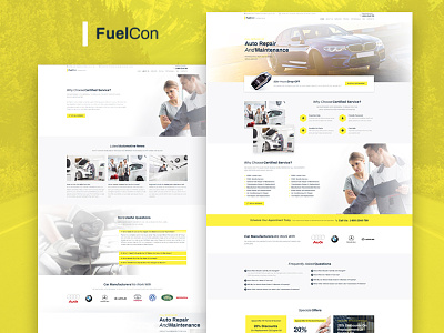 FuelCon — Car Repair Elementor Template auto service business car repair services template web design web development wordpress