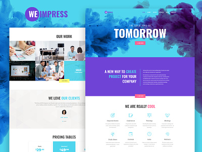 We Impress — Event Agency Elementor Template activities conference event agency festival meeting social template training web design web development wordpress