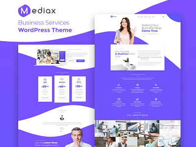 Mediax — Business Services Elementor Template business consulting elementor marketing production responsive services skin template web design web development wordpress
