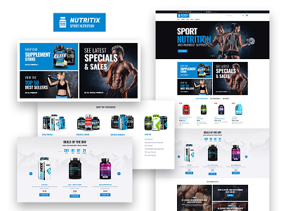 Nutritix — Sports Nutrition Shop Elementor Template e-commerce shop elementor nutrition skin sports web design web development wordpress