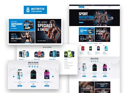 Nutritix — Sports Nutrition Shop Elementor Template e commerce shop elementor nutrition skin sports web design web development wordpress