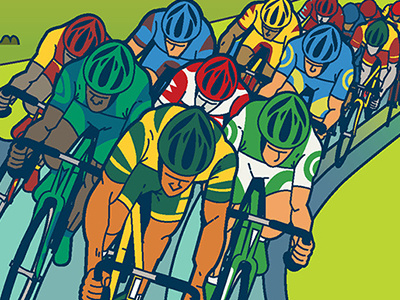 Cropped image of UCI Bike Race Poster bikes illustration vect vectorart