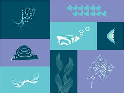 MarineLife fish fishes iconography illustration logo creation logo designer marine life vector