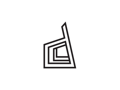 03 Dimention 3d d depth letterd lines logo logo design