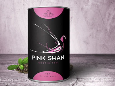 Pink Swan Tea Packaging idea logo logo creation logo designer packagedesign pink tea packaging