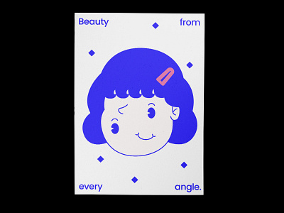 Beauty from every angle. art artwork beauty beyourself blue character cute drawing face fun girl graphic design illustration illustrator nice poster