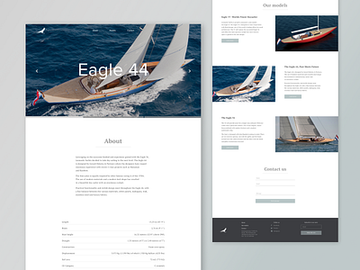 Design Concept for Yacht Website blue boats branding design desktop flat interaction minimal minimalistic ocean product design sailing typogaphy ui ux web web design website yacht