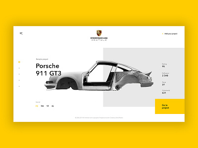 Car restyle car design garage minimal restyle web yellow