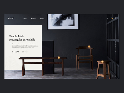 Loft wood shop chair commerce design e commerce loft minimal promo shop table ui ux web webdesign wood