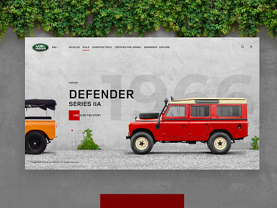 Land Rover history car auto car defender design discover history minimal promo redesign ui ux web webdesign