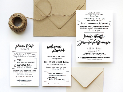 Quirky Wedding Invitation Suite design hand lettering illustration invitation invitation design lettering modern calligraphy print print design typography wedding wedding invitation