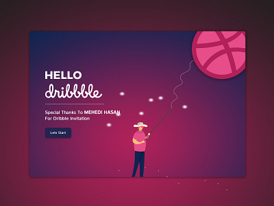 Hello Dribble Shots app flat icon minimal typography ui ux web website