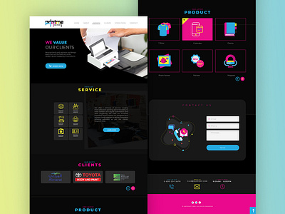 Printing Company Landing Page Concepet branding design icon landing page minimal ui ux web template website