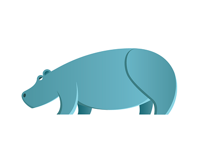 Hippo animal character flat hippo hippopotamus illustration rounded stylisation stylised vector