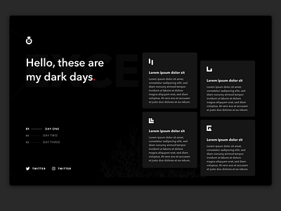 Dark days adobexd dark theme dark ui design landing landing page design product design ui user interface ux