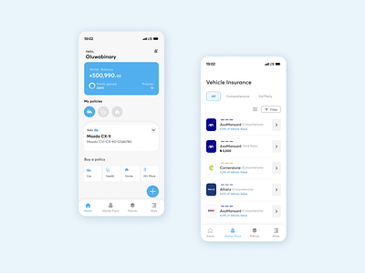 Insurance app design concept mobile ui product design user interface