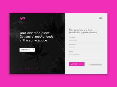 Sign up page sample adobexd design ux