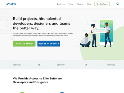 Eworker Website concept design shot ui user interface