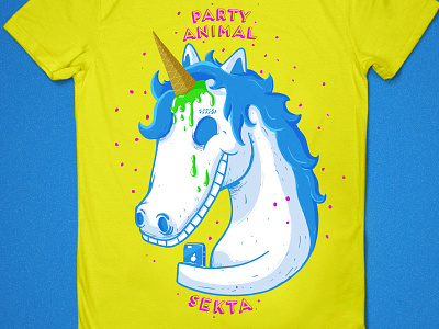 Party Animal animal blue mane doodle fan horse ice cream new year party party animal t-shirt unicorn сosplay