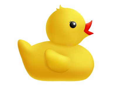 Yellow Duck vector illustration animal bird cute duck ribbon toy vector yellow