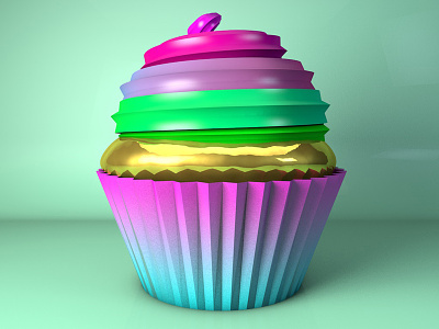 Cupcake 3d c4d colorful cupcake eyedesyn study tutorial vivid