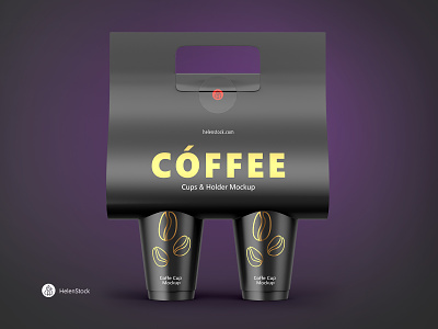 Coffee Cups and Holder Mockups - Front View brand branding carrier coffee coffee cup coffee cup carrier coffee cup carrier coffee cup mockup creative market cup front view matte mock up mockup mockup design