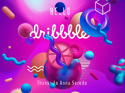First Dribbble Shot abstract colorful debut dribbble first shot invite nonsense organic forms shapes welcome