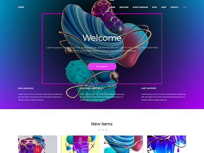 Example of using the "Focus" graphic set. Web. 3d abstract colors concept creative design graphic illustration shapes ui ux web