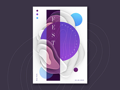 Set of graphic elements “Smooth Organic”. Poster. abstract colors composition concept creative design graphic illustration organic poster shapes typography