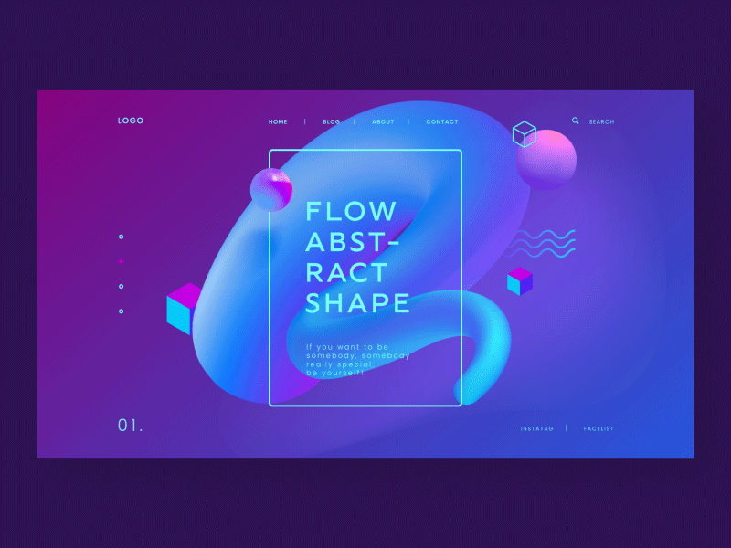 Header for website. 3d abstract animation colors concept creative design examples flow gif graphic illustration shapes ui uidesign ux vector web website