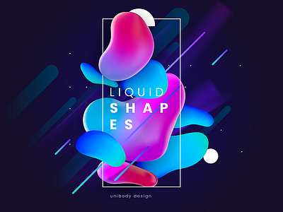 Colorful liquid shapes. Cover 3d abstract banner bright coloful composition concept cover creative dark design examples flow fluid graphic illustration shapes trend vector vivid