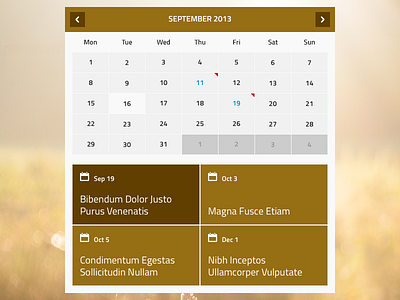 Events calendar calendar intranet ui