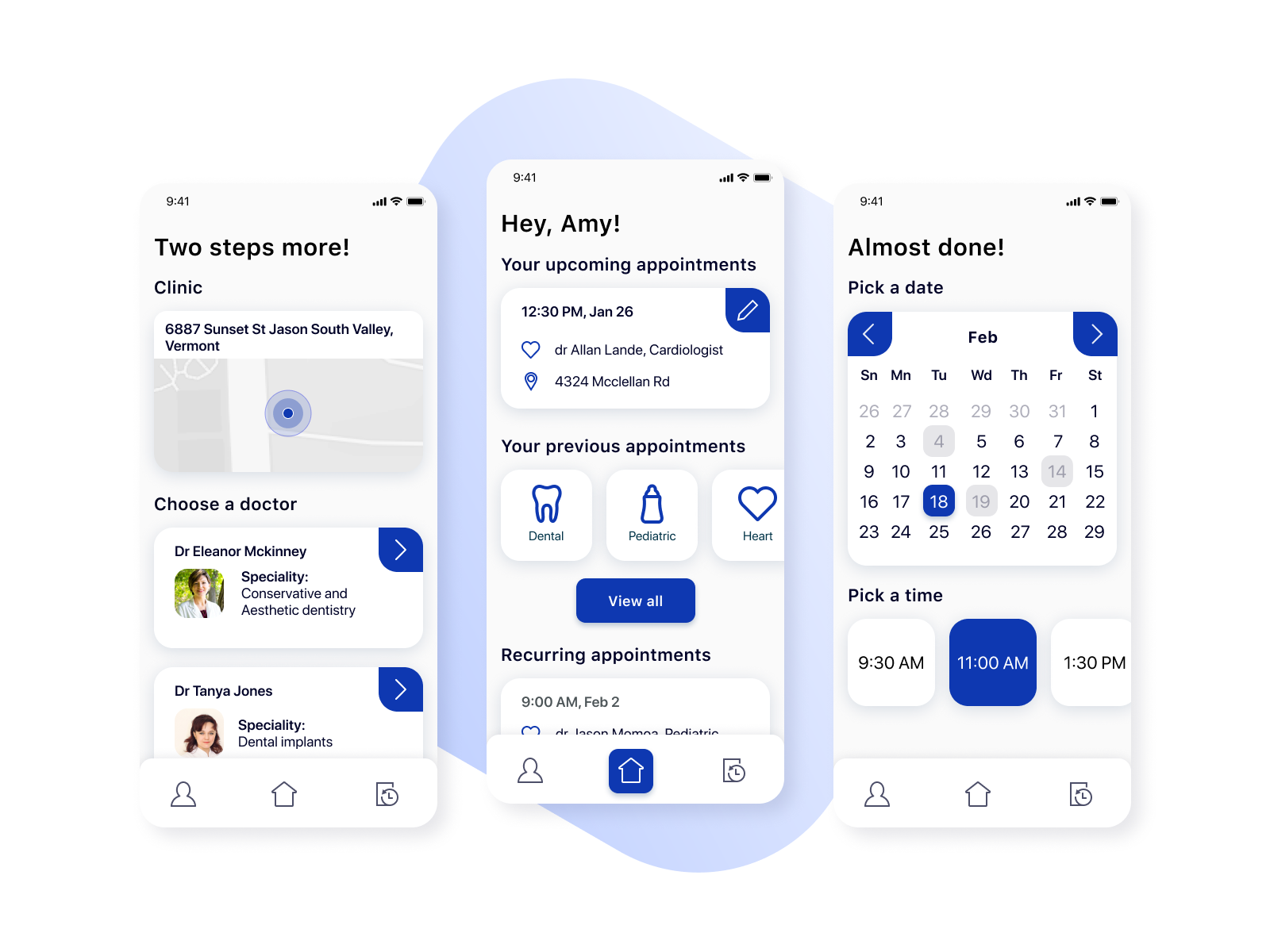 Clinic appointment - mobile app design by Danijela Drmić on Dribbble