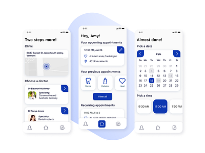 Clinic appointment - mobile app design