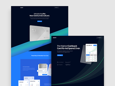 Dash.fi Landing Pages branding credit card design figma graphic design homepage landing page site ui user interface ux website xd
