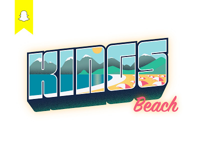 Kings Beach Logo beach blue branding design geofilter icon identity illustration lake logo simple snapchat typography