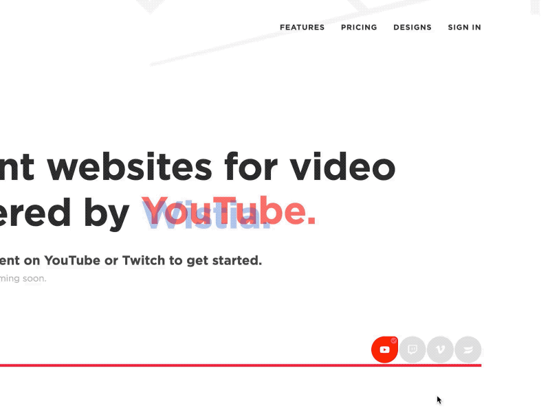 Search Toggles css design html landing page single video youtube